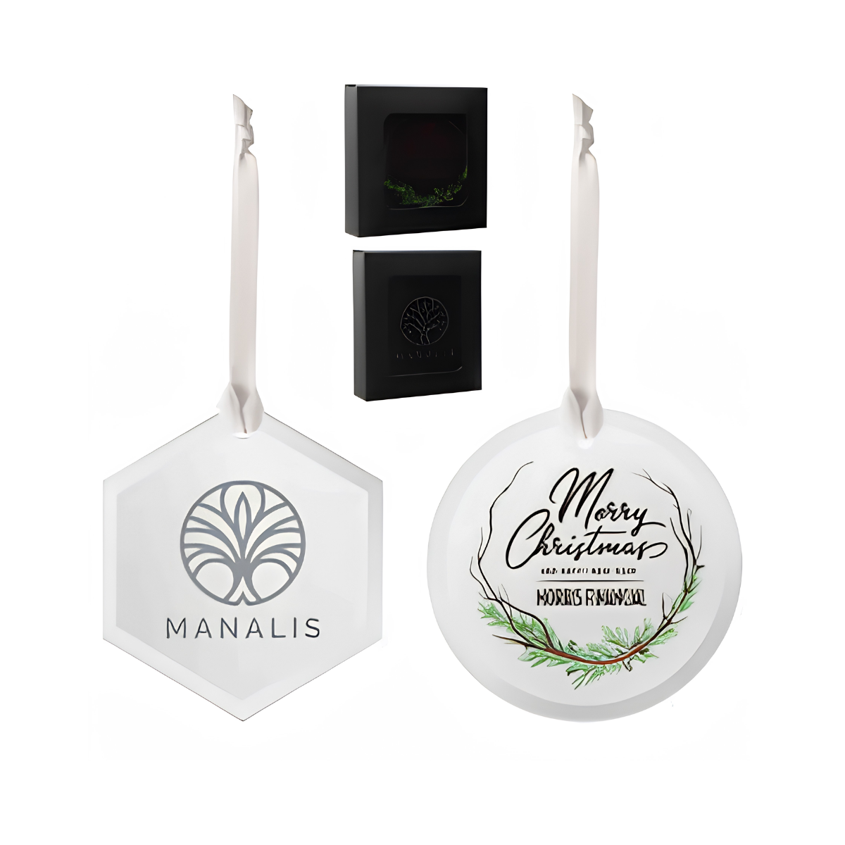 Beveled Glass Holiday Christmas Tree Ornament