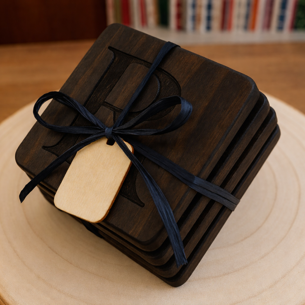 Personalized Wooden Coaster Set