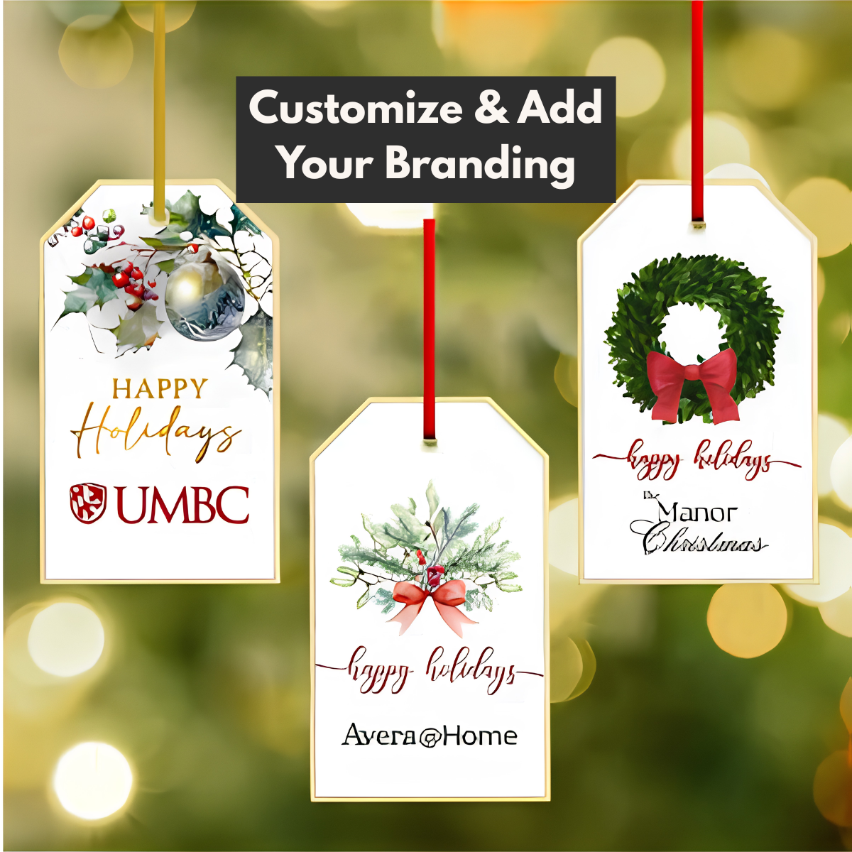 Metal Gift Tag Ornament with Full Color Design