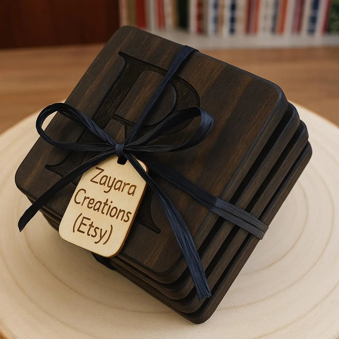 Personalized Wooden Coaster Set