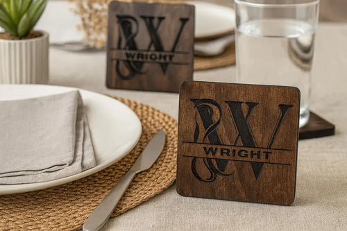 Personalized Wooden Coaster Set